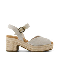Isla Peep Toe Heeled Sandal Natural Yarn Dye - Side View