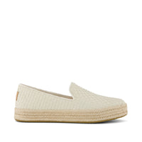 Carolina Espadrille Light Sand Woven Basket PU Leather - Side View