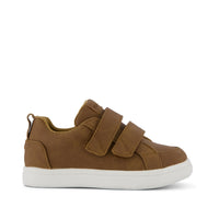 Cruz Double Strap Toddler Sneaker Toffee Microsuede - Side View