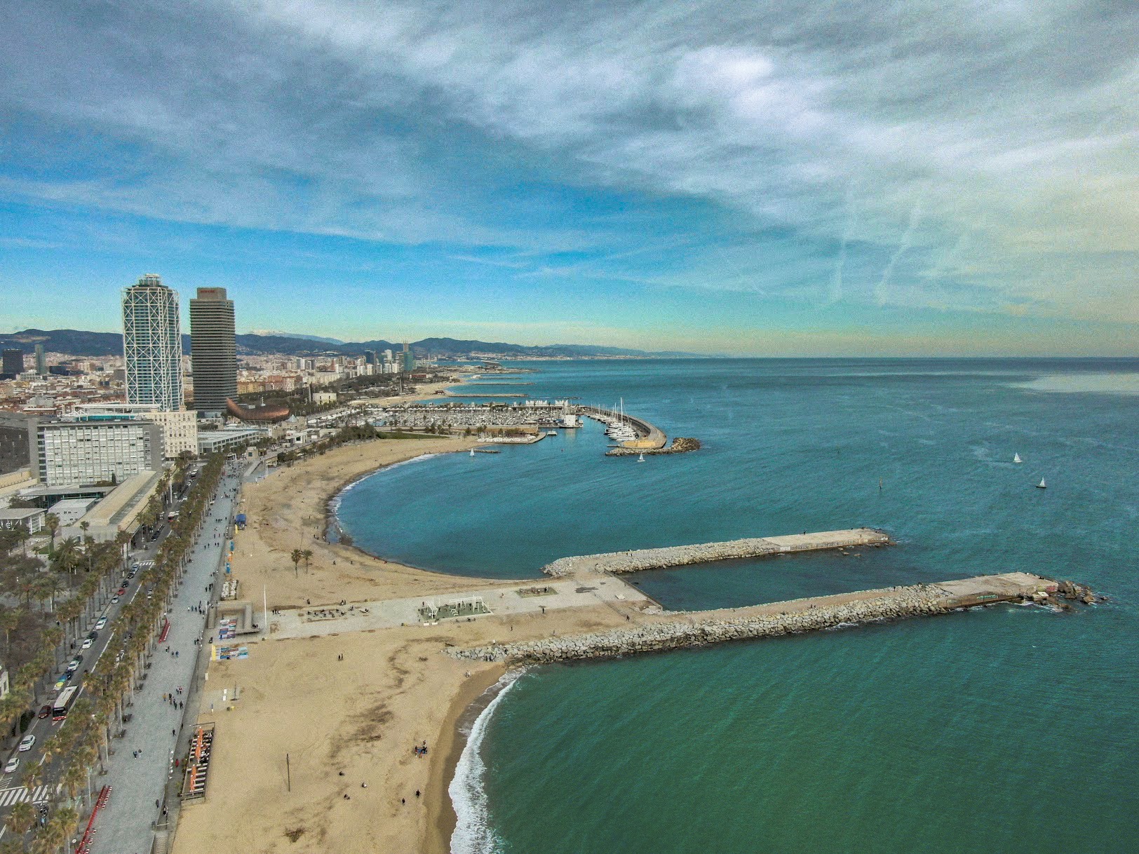 Platja de la Barceloneta Aerial
