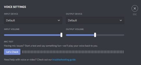 Discord Voice Settings